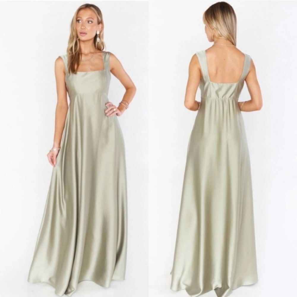 Show Me Your MuMu Madi Gown Green Moss Satin